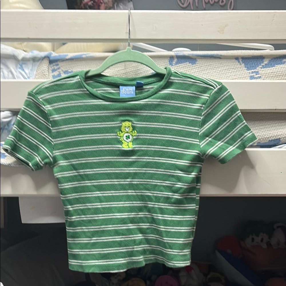 Care Bears Green and White Striped Tee